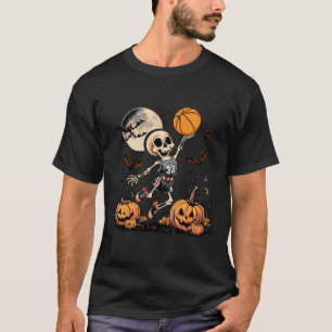 Playing Basketball Halloween Men Boys Basketball T-Shirt