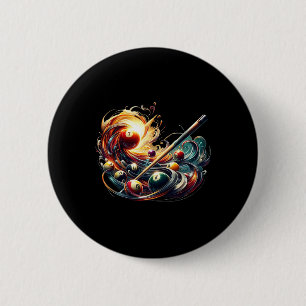 Playing Billiards Means Mastering The Cue At The B 6 Cm Round Badge