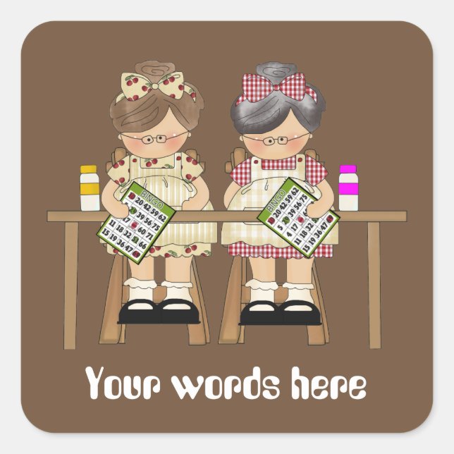 Playing Bingo customisable fun add words sticker (Front)