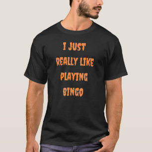 Playing Bingo Halloween Spooky Autumn Fall T-Shirt