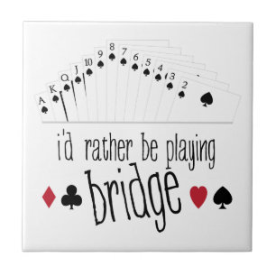 Playing Bridge Ceramic Tile