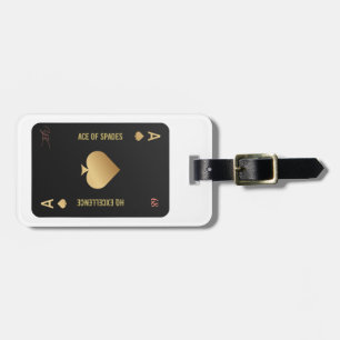 Playing card, ace of spades luggage tag