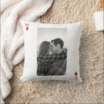 Playing Card Couple Photo Romantic Love Heart Gift Cushion<br><div class="desc">A unique playing card custom couple photos blanket that be customised to couple's initials. A heart playing card with custom photo and initials design ideal for wedding gifts,  anniversary gifts,  Valentine's day gifts etc. Customise this playing card couple photo and create your own special love keepsake.</div>