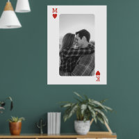 Playing Card Couple Photo Romantic Love Heart Gift