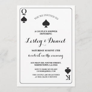 Playing Card Couples Engagement Ace Vegas Invite