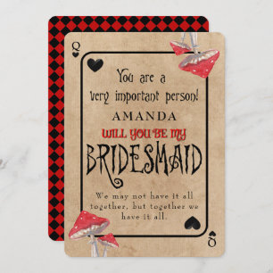Playing Card Crazy Mushrooms Bridesmaid