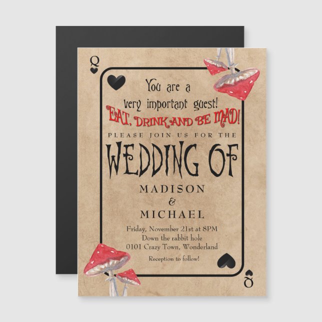Playing Card Crazy Mushrooms Wedding (Front/Back)