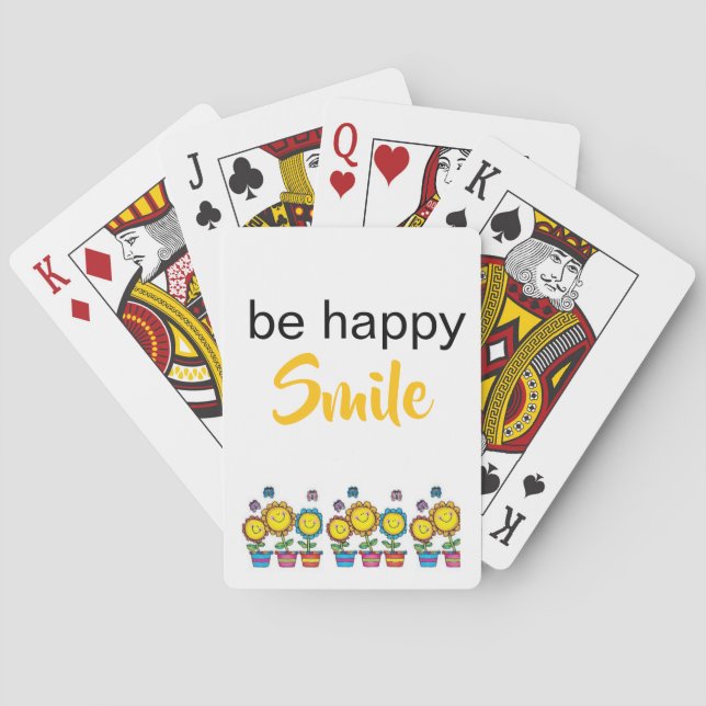  Playing Card Deck Be Happy Smile Sunflowers  (Back)