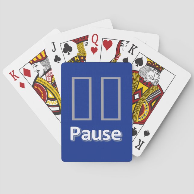 Playing Card Deck Blue Pause (Back)