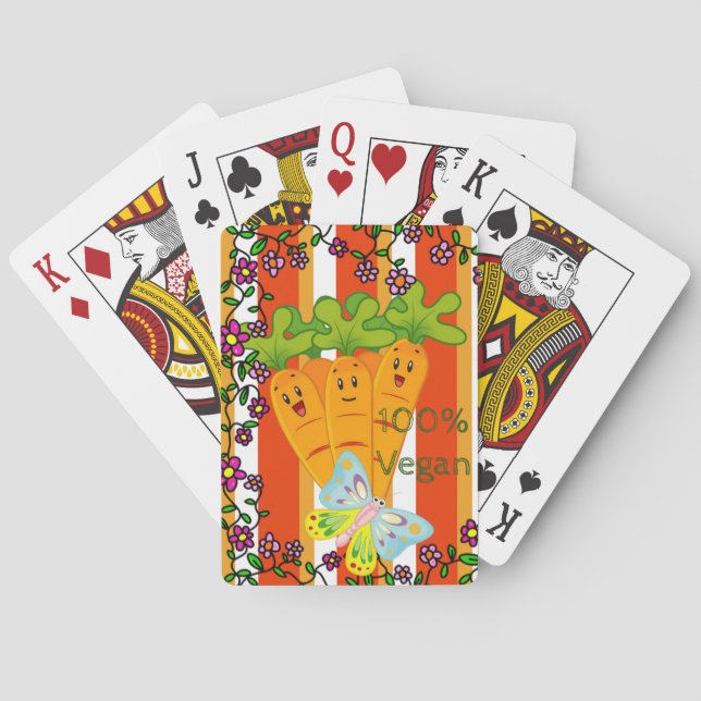 Playing Card Deck Carrots Peas 100% Vegan (Back)