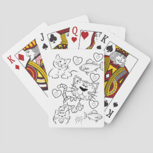 Playing Card Deck Colouring Cats Kittens