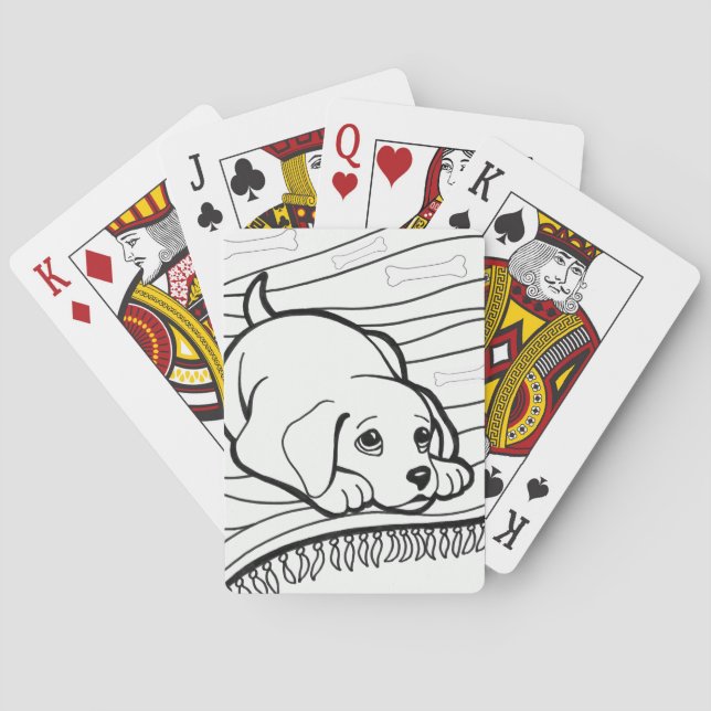Playing Card Deck Colouring Dog (Back)