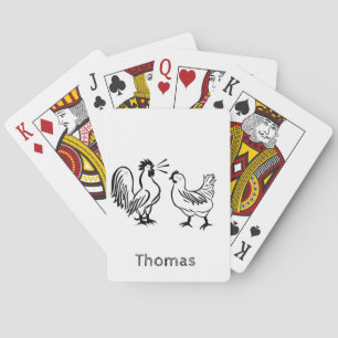 Playing Card Deck Colouring Roosters