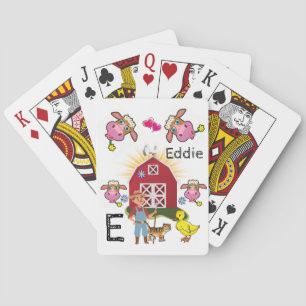 Playing Card Deck Farmer Farm Yellow Ducks Cows