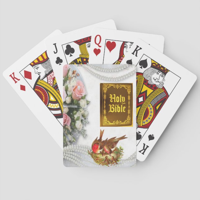 Playing Card Deck Floral Holy Bible (Back)
