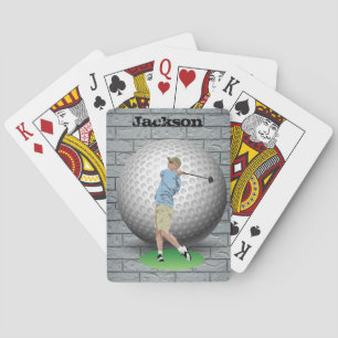 Playing Card Deck Golfer Golf Balls