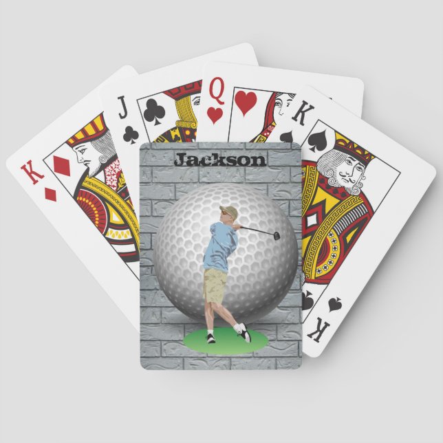 Playing Card Deck Golfer Golf Balls (Back)