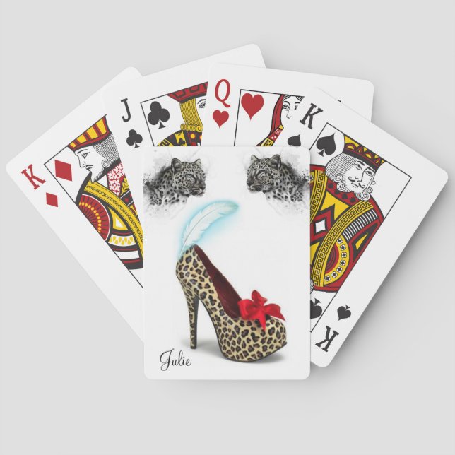 Playing Card Deck Leopard Heels (Back)