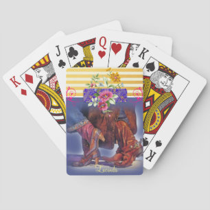 Playing Card Deck Line Dancing Cowboy Boots