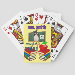 Playing Card Deck Penguin School Teacher Books
