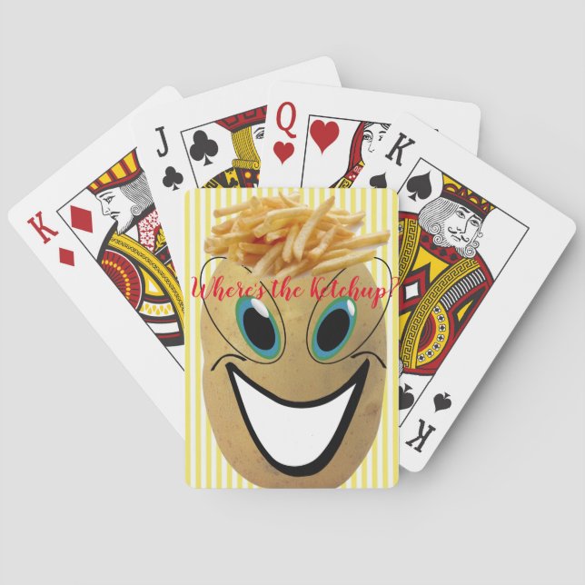 Playing Card Deck Potato French Fries Ketchup? (Back)