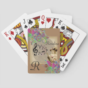 Playing Card Deck Victorian Music Floral