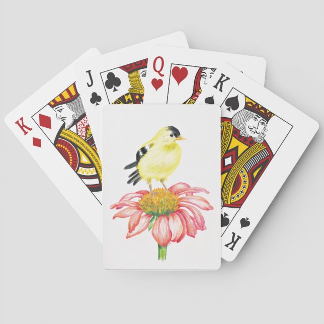 Playing Card Goldfinch/Coneflower, (Back)