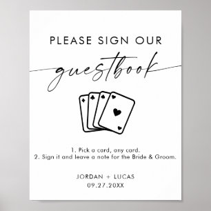 Playing Card Guestbook, Wedding Guestbook Sign