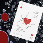 Playing Card Heart Vegas Casino Wedding Invitation<br><div class="desc">Surprise your loved ones with this ultra stylish wedding invitation,  featuring stylish script,  hearts and editable details. Customise it with ease by utilising the "personalise" and "using design tool" options.</div>