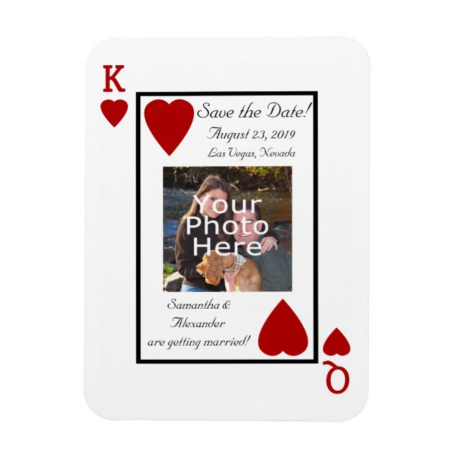 Playing Card King/Queen Save the Date Magnet (Vertical)