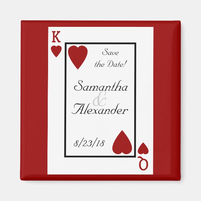 Playing Card King/Queen Save the Date Magnet (Front)