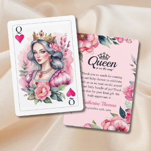 Playing Card Pink Baby Shower Thank You Card