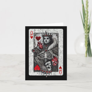 Playing Card Queen Of Hearts Death Skeleton Hallow