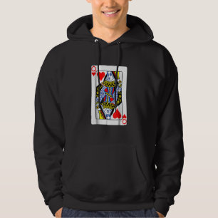 Playing Card Queen Of Hearts Valentine's Day Costu Hoodie