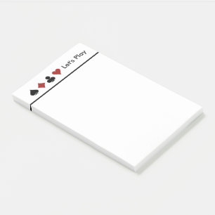 Playing Card Score Pad. Large Post-it Notes