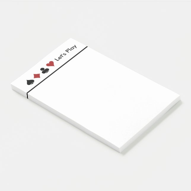 Playing Card Score Pad. Large Post-it Notes (Angled)