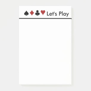 Playing Card Score Pad. Large Post-it Notes