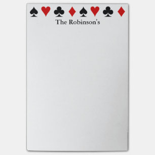 Playing Card Score Pad Personalised Post-it Notes