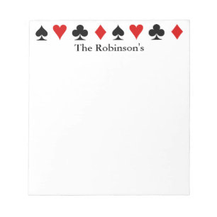 Playing Card Score Pad ~ Personalized