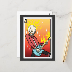 Playing Card Skeleton Playing Guitar