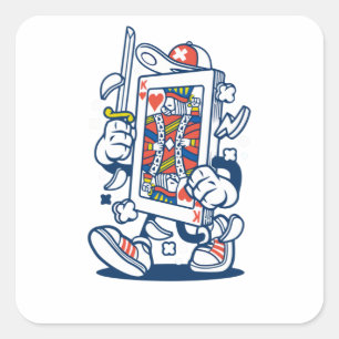 Playing Card Square Sticker
