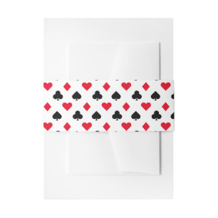 Playing Card Suit Pattern Invitation Belly Band