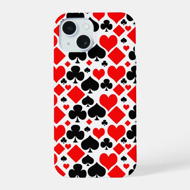 Playing Card Suit Pattern iPhone 15 Case (Back)
