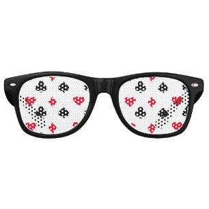 Playing Card Suit Pattern Retro Sunglasses