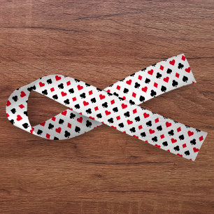 Playing Card Suit Pattern Satin Ribbon