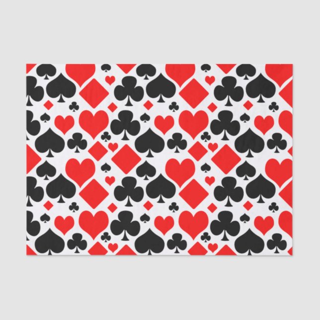 Playing Card Suit Pattern Tissue Paper (Front)