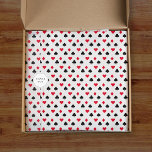 Playing Card Suit Pattern Tissue Paper<br><div class="desc">Red,  black and white playing card suit pattern tissue paper.  Great for casino themed parties / gift wrapping.</div>