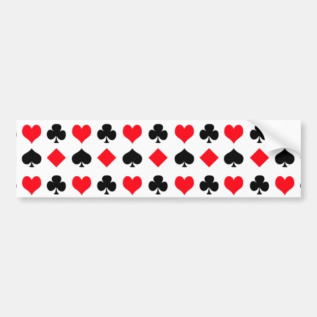 Playing Card Suits Bumper Sticker (Front)