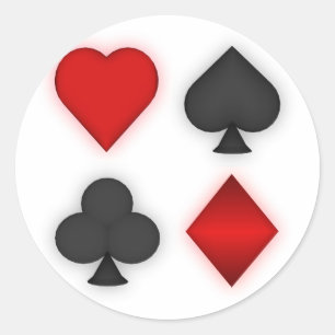 Playing Card Suits: Classic Round Sticker