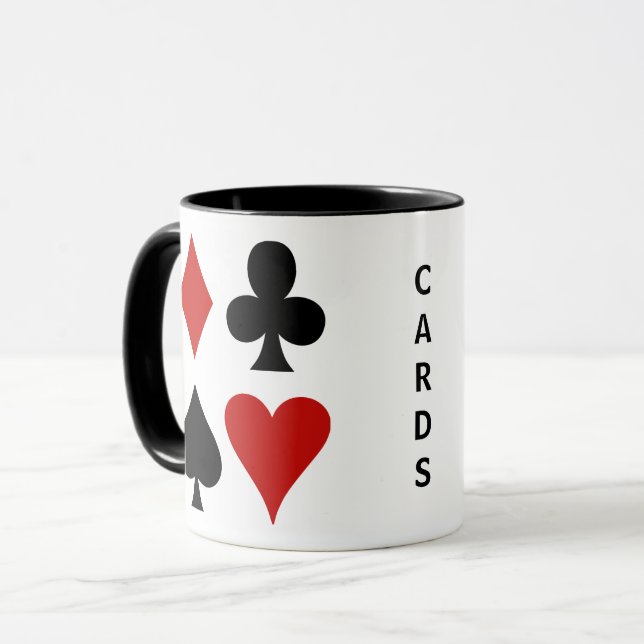 Playing Card Suits Design Mug (Front Left)